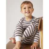 Name It Snow White Morel/Folksotne Gray Nmmwang Uld Needle Ls Top Noos
