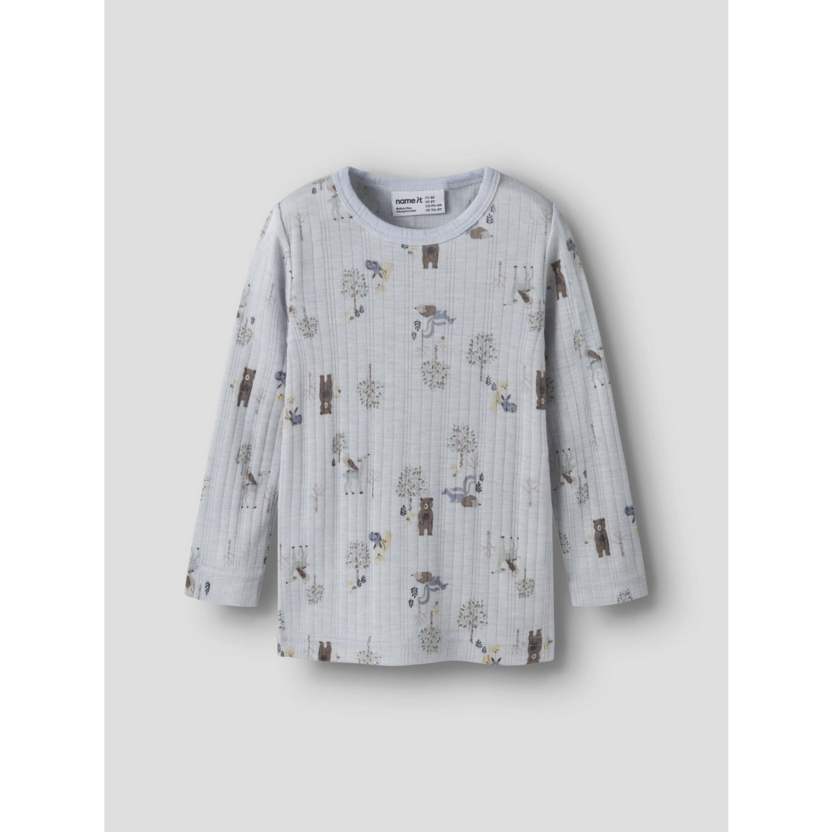Name It Arctic Ice Forest Animals Nmmwang Uld Needle Ls Top Noos
