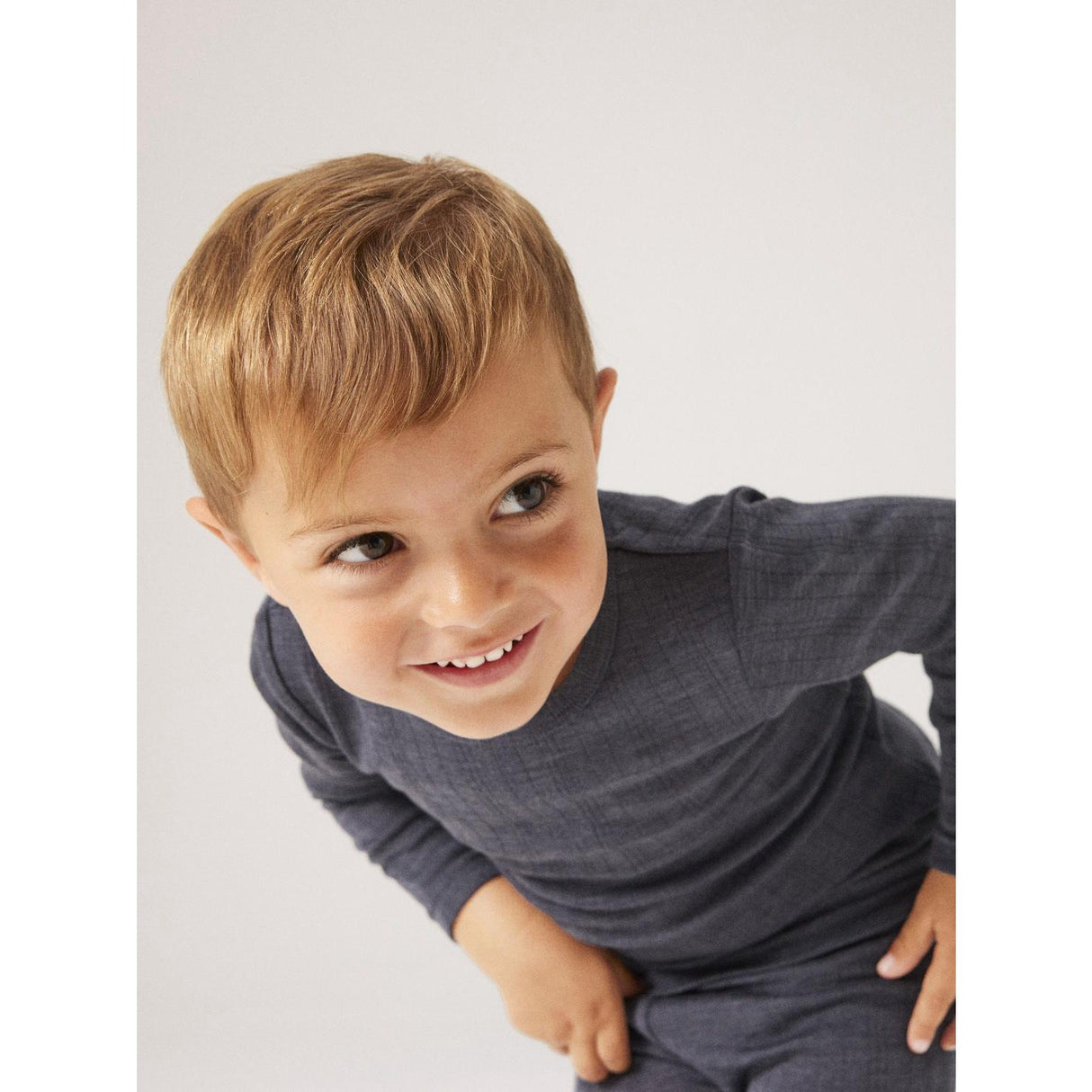 Name It Ombre Blue Wang Uld Needle Bluse Solid Noos