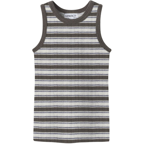 Name It Snow White Morel/Folkstone Gray Nmmwang Uld Needle Tank Top