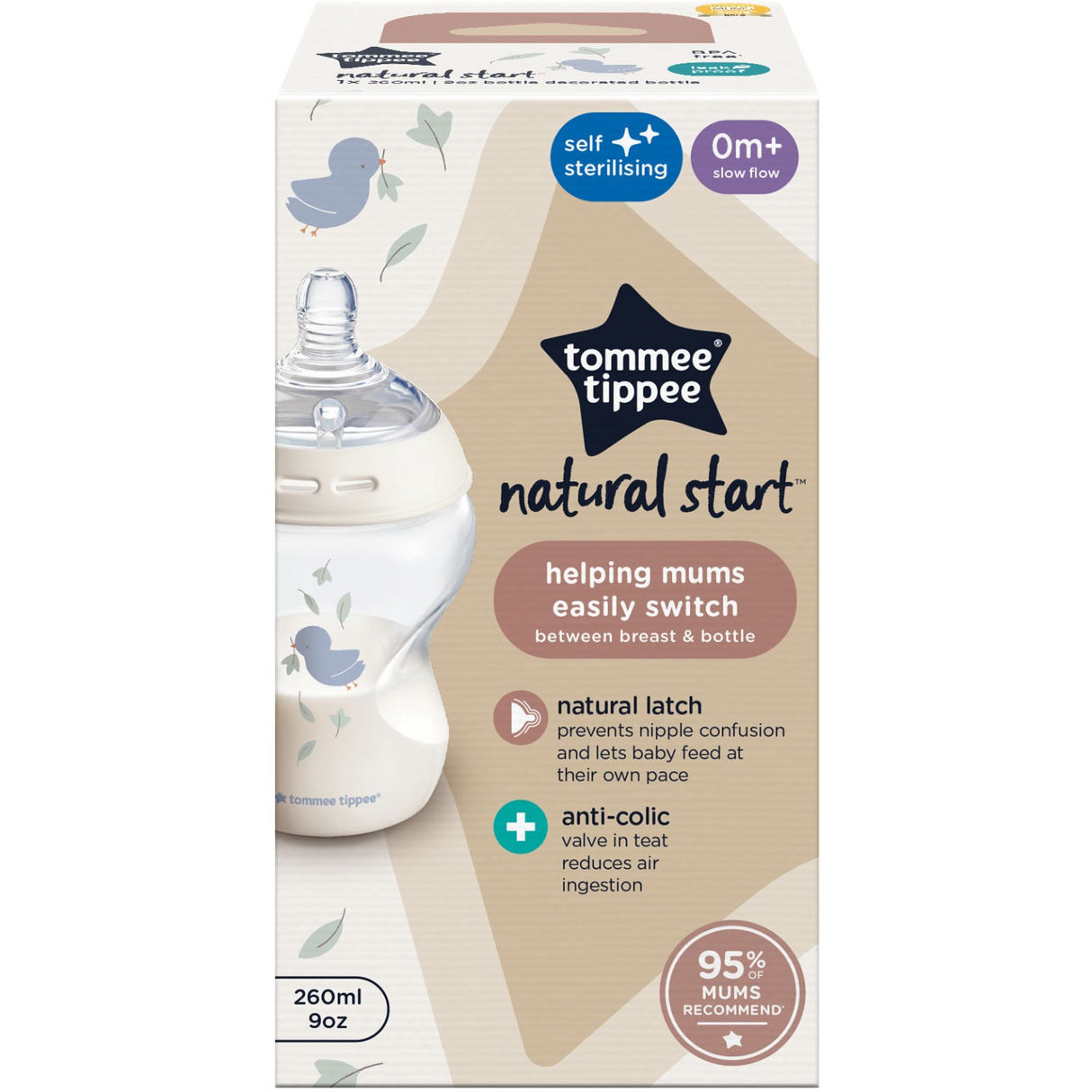 Tommee Tippee Natural Start Baby Flaske 1 X 260 Ml - Deco