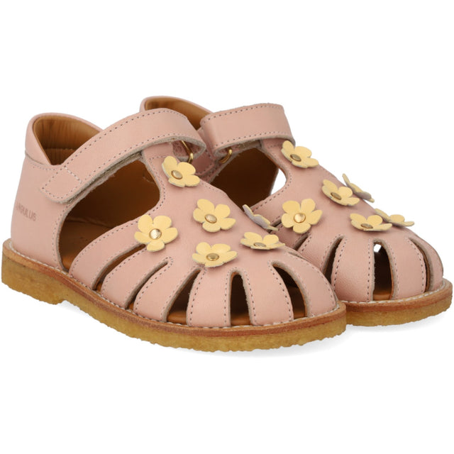Angulus Sandal Med Lukket Tå Og Blomster