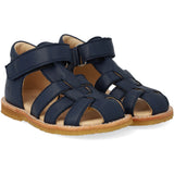 Angulus Navy Begynder Sandal Med Velcrolukning