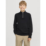 Jack & Jones Junior Black Jjeemil Strik Half Zip Noos Jnr