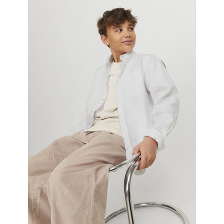 Jack & Jones Junior White Jjeoxford Skjorte L/S Noos Jnr