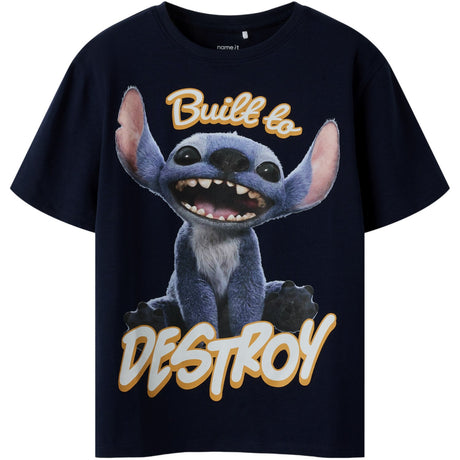 Name It Navy Blazer Nkmnila Stitch Nreg Ss Top Box Lnoos Wdi