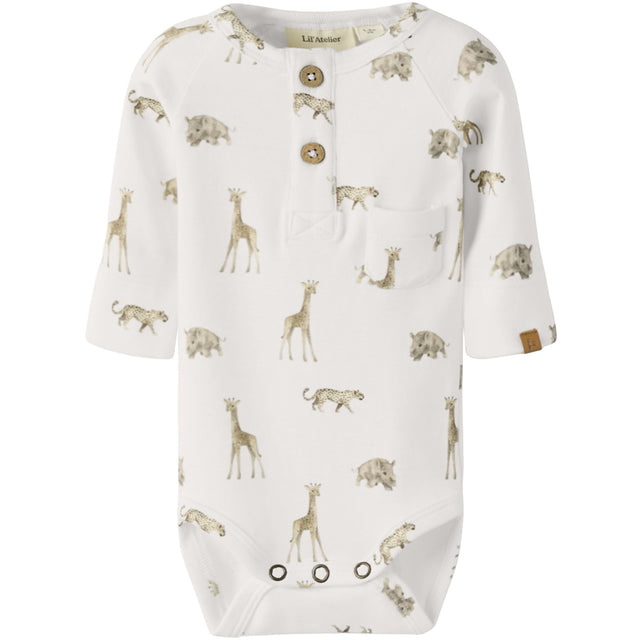 Lil'Atelier Coconut Milk Animals African Nbmgayo Elm Ls Slim Body Lil Noos