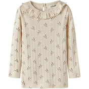 Lil'Atelier Novelle Peach Flower Nmfrachello Ria Ls Slim Top Lil