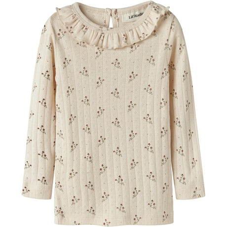 Lil'Atelier Novelle Peach Flower Nmfrachello Ria Ls Slim Top Lil