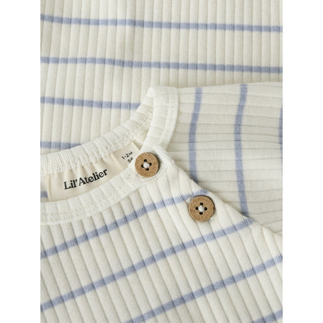 Lil'Atelier Coconut Milk Zen Blue Nbmkail Ss Slim Body Lil Noos