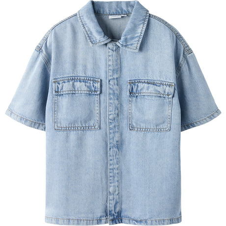 Name It Light Blue Denim Nkmjoy Boxy Dnm 1/2 Skjorte 1860-Ph F