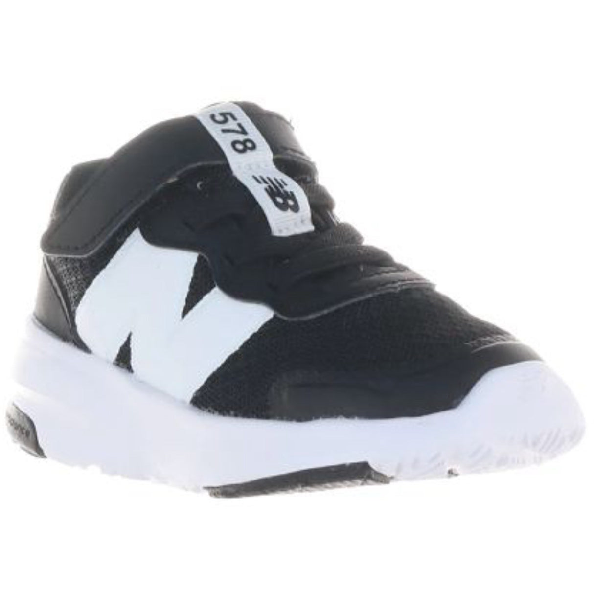 New Balance Black FreshFoam 578 Kids Bungee Lace Med Top Strop
