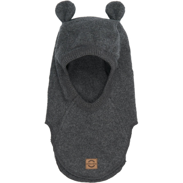 Mikk-Line Anthracite Melange Bomuld Fleece Elefanthue Med Ører