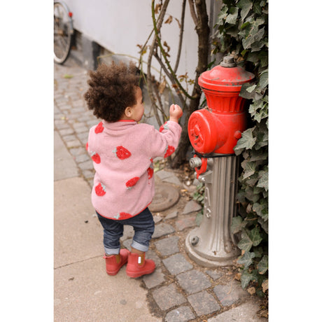 Mikk-Line Strawberry AOP Teddy Jakke 3D