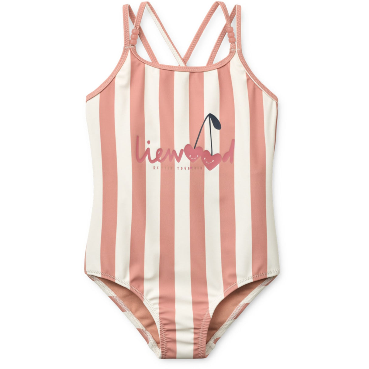 LIEWOOD Coral Blush / Creme De La Creme Stripe Suna Stripe Badeheldragt