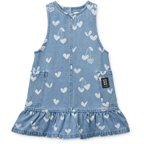 LIEWOOD Sweethearts / Light Blue Denim Angelica Printed Denim Flæse Kjole