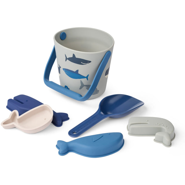 LIEWOOD Shark / Dove Blue Gilma Shark Strand Sæt