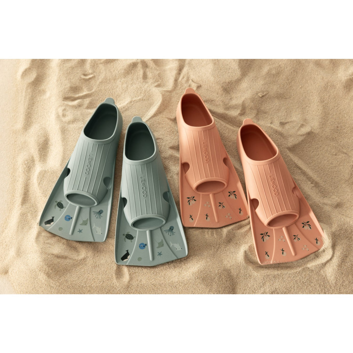 LIEWOOD Peach / Tuscany Rose Gustav Printed Swim Fins