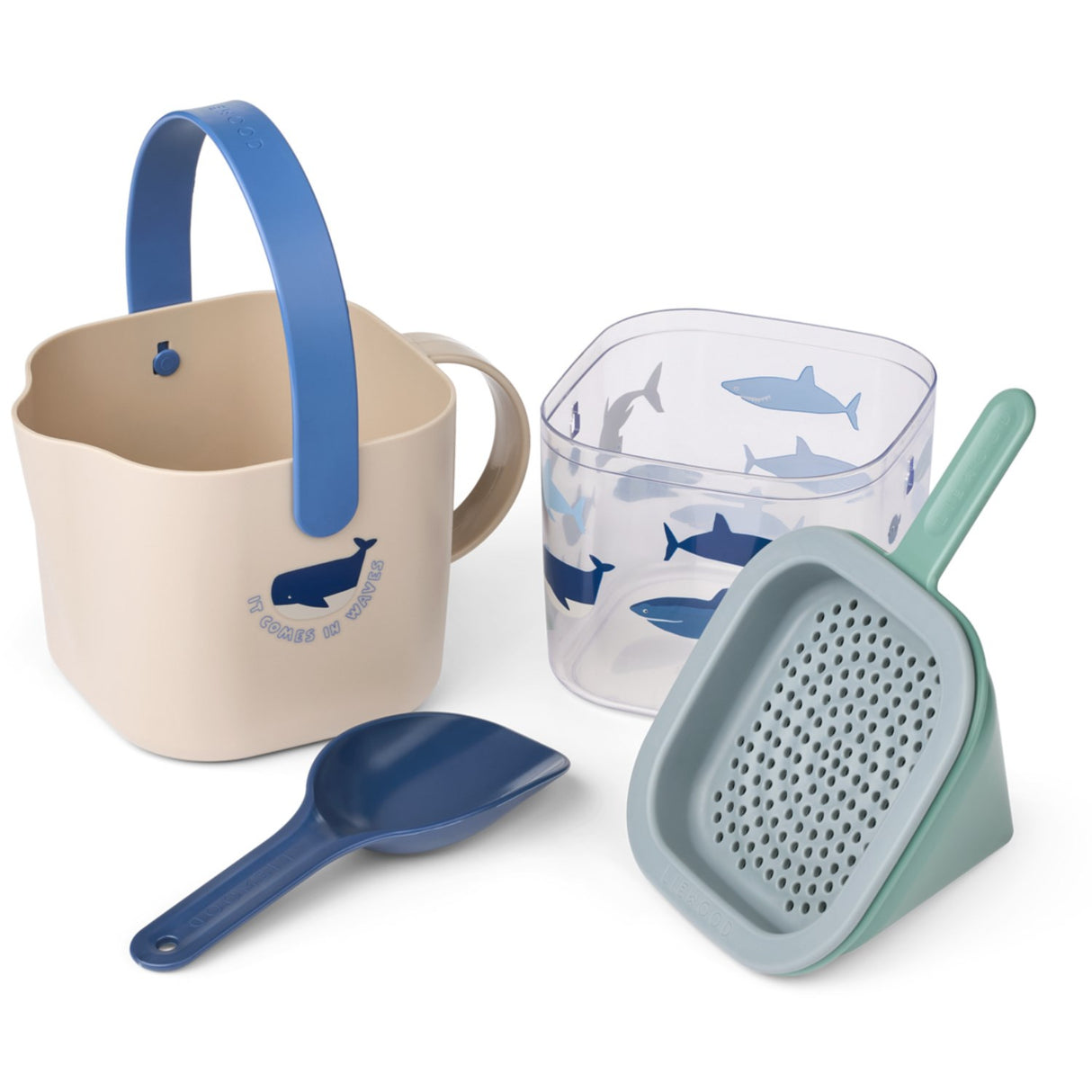LIEWOOD Shark / Dove Blue Roald Sand Sæt