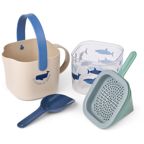 LIEWOOD Shark / Dove Blue Roald Sand Sæt