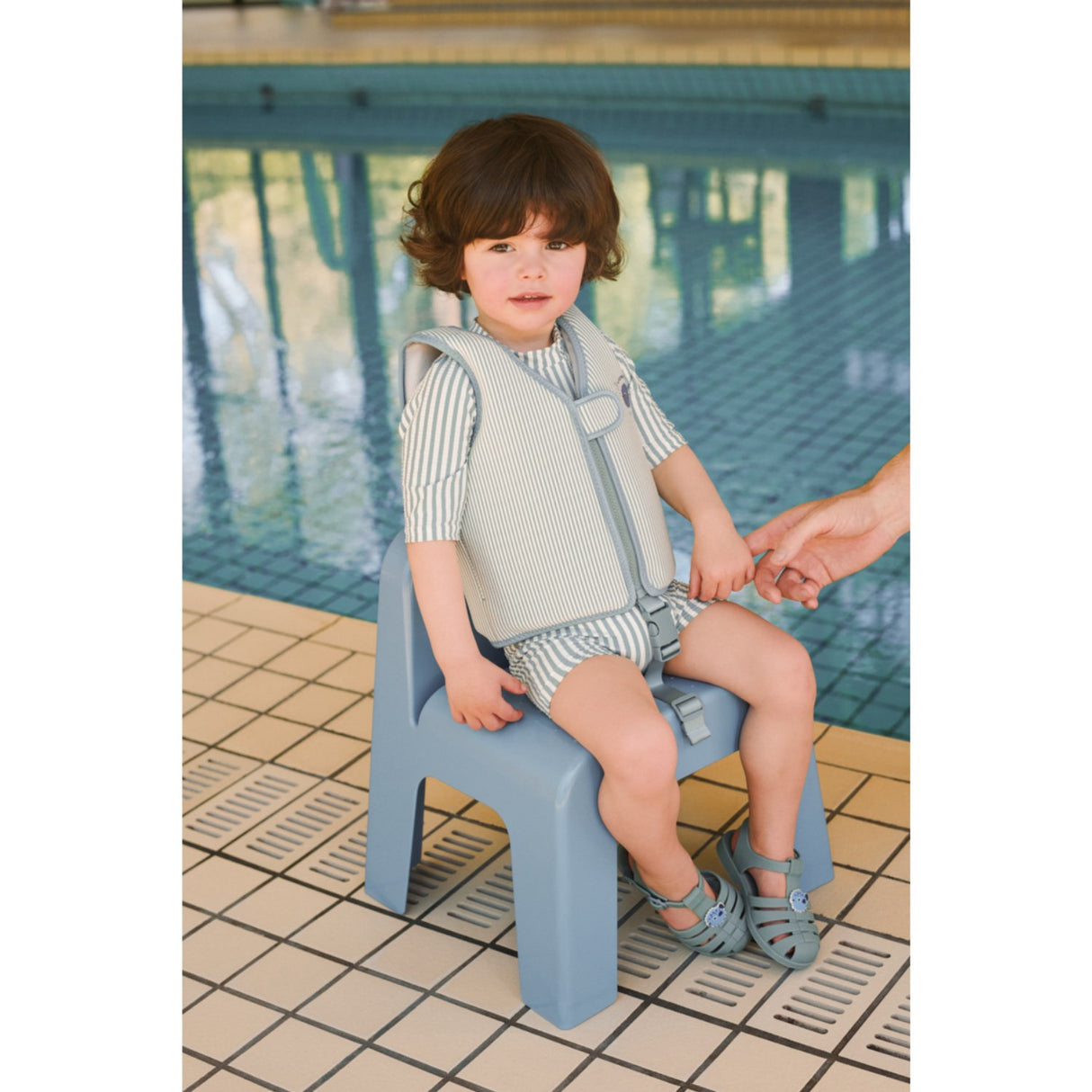 LIEWOOD Peppermint / Sandy Dove Seersucker Swim Vest