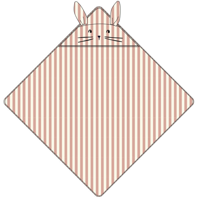 LIEWOOD Coral Blush / Creme De La Creme Stripe Albert Hooded Håndklæde