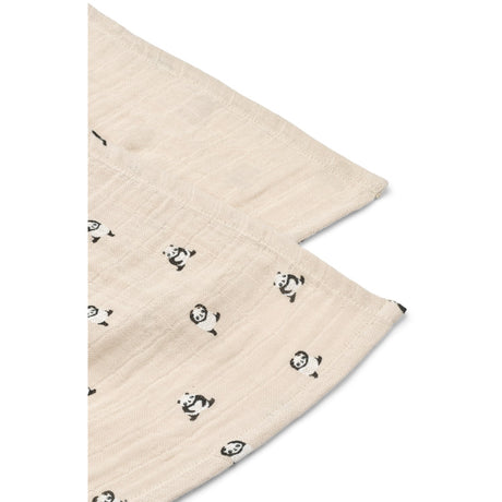 LIEWOOD Mini Panda / Sandy Mix Lewis Muslin Cloth 2-Pak