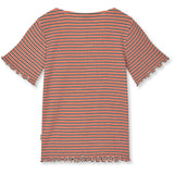 Mads Nørgaard Fiery Red/Vanilla Ice 2X2 Bomuld Stripe Tiki Tee