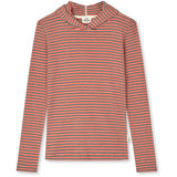 Mads Nørgaard Fiery Red/Vanilla Ice 2X2 Bomuld Stripe Tally Hættetrøje
