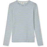 Mads Nørgaard Vanilla Ice/Bright Cobalt 2X2 Bomuld Stripe Talino Tee L/S