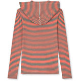 Mads Nørgaard Fiery Red/Vanilla Ice 2X2 Bomuld Stripe Tally Hættetrøje