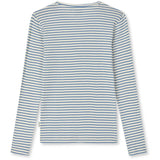 Mads Nørgaard Vanilla Ice/Bright Cobalt 2X2 Bomuld Stripe Talino Tee L/S