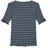 Mads Nørgaard Sky Captain/Vanilla Ice/Cashme 2X2 Bomuld Stripe Stripe Tuviana Tee