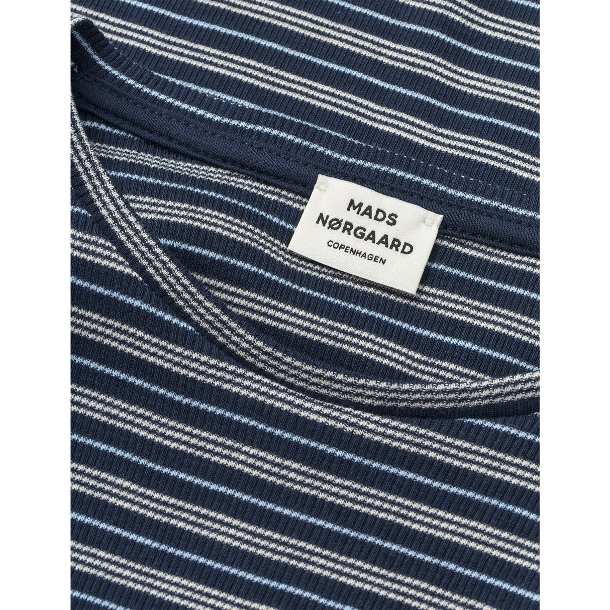 Mads Nørgaard Sky Captain/Vanilla Ice/Cashme 2X2 Bomuld Stripe Stripe Tuviana Tee