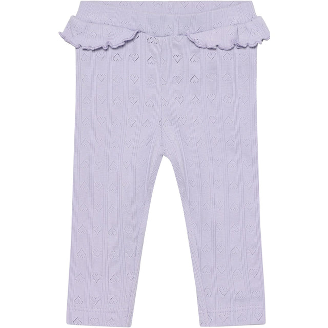 En Fant Purple Heather Leggings Pointelle