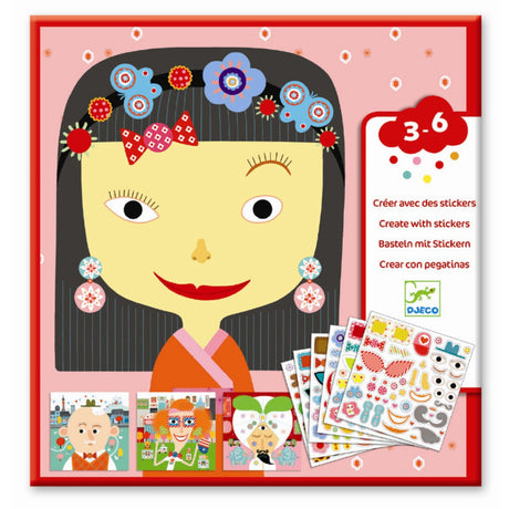 Djeco Klistermærkeleg - Ansigter