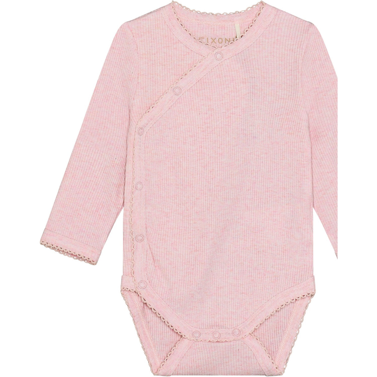 FIXONI Bleached Mauve Melange Slå-om Body Ls Melange Rib