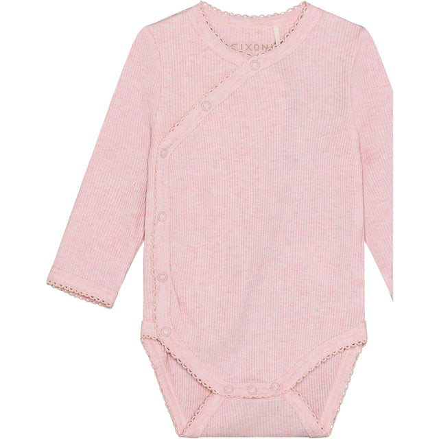 FIXONI Bleached Mauve Melange Slå-om Body Ls Melange Rib