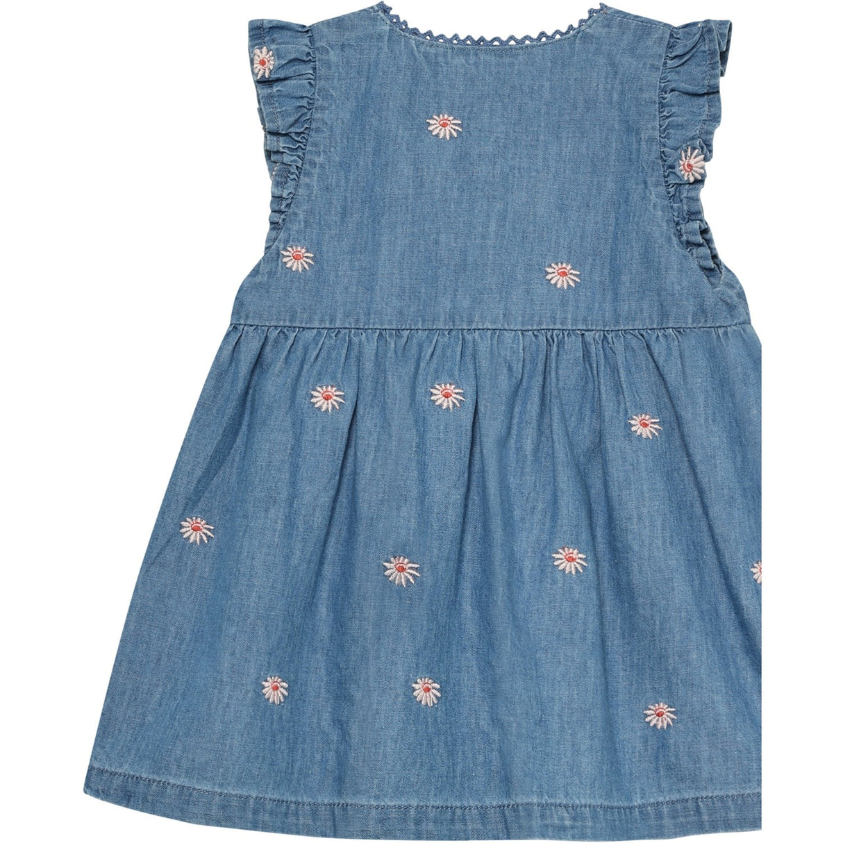 Minymo Faded Denim Kjole Ss Emb. Chambray