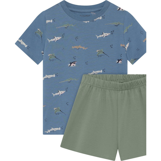 Minymo Blue Shadow T-Shirt+Short Sæt Aop