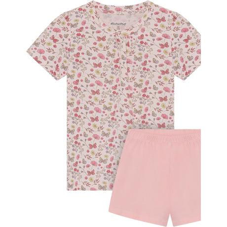 Minymo Raindrops On Roses T-Shirt+Short Sæt Aop