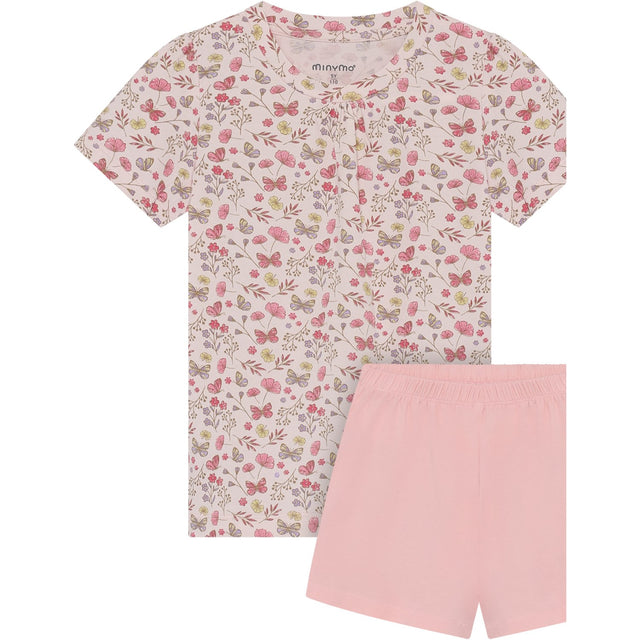 Minymo Raindrops On Roses T-Shirt+Short Sæt Aop