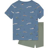 Minymo Blue Shadow T-Shirt+Short Sæt Aop