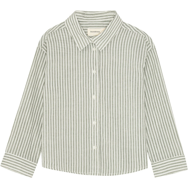 brunobruno nation Agave Green Stripe Nohrla Stripe Skjorte