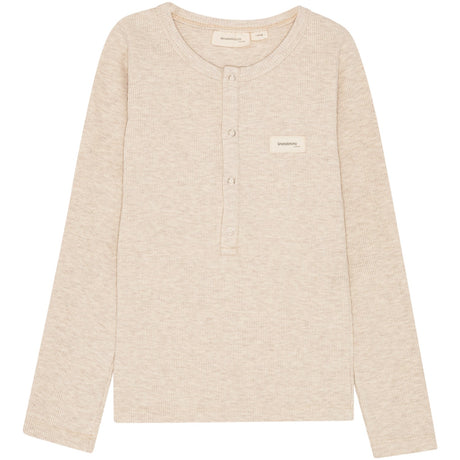 brunobruno nation Antique White Melange Leo Grandad Bluse