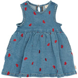 Petit Piao Light Blue Denim EMB PPEva S_L Denim Kjole