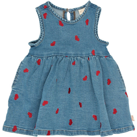 Petit Piao Light Blue Denim EMB PPEva S_L Denim Kjole