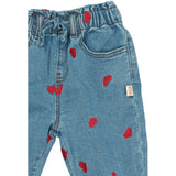 Petit Piao Light Blue Denim EMB PPEva Denim Bukser