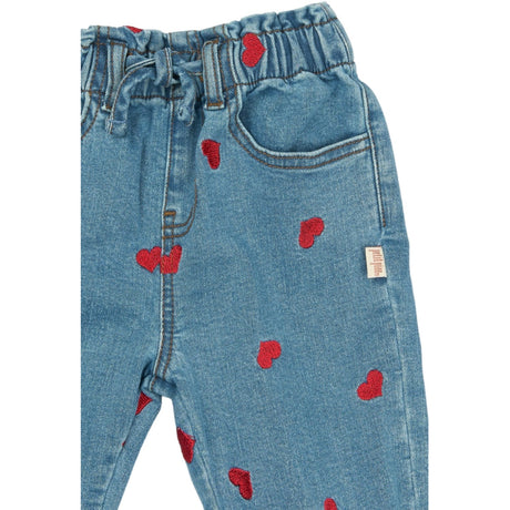 Petit Piao Light Blue Denim EMB PPEva Denim Bukser