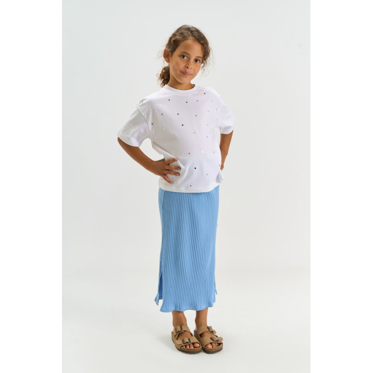 The New Forever Blue Tntove Long Rib Nederdel